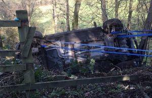 The aftermath of the crash near Bridgnorth. Photo: OPU Shropshire