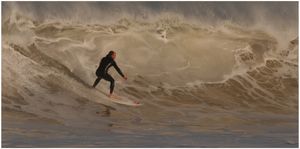 Riding the Storm Portrush by John Ridgway