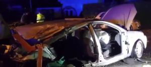 The scene of the crash. Photo: West Midlands Fire Service