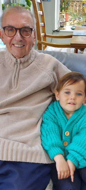 Roy with his great-grandson Cooper Goodall, who takes his name after his great-granddad.
