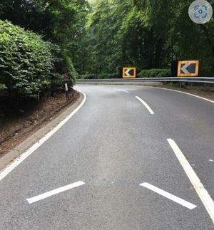 PRIMEs road signage which is proven to help motorcyclist\'s safety on road bends. From Transport Scotland