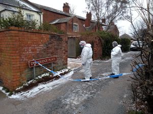 Police outside Mrs James' house in Doveridge Place
