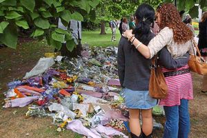 Floral tributes were left to the 52 innocent victims