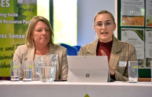 Councillor Carolyn Healy with panel Chair, Jess Walton