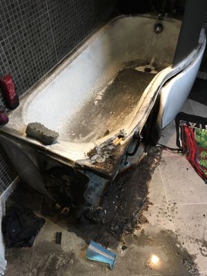 The bathroom caught fire after a candle was left lit overnight. Photo: Staffordshire Fire and Rescue Service