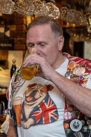 Peter Hill, 69, crossed off his 4,500th boozer from the "beer drinkers bible" when he visited The Mermaid in St Albans, Herts.