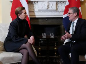 Sir Keir Starmer welcomes Prime Minister of Denmark Mette Frederiksen to 10 Downing Street (Kirsty Wigglesworth/PA)