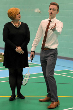 Owen and Suzy Richards officially open the sports hall