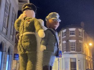 Supporting image for story: Yarn bombers remember the fallen with knitted creations across Shropshire