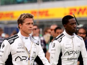 Supporting image for story: Brad Pitt pushes his car to the limit in new Super Bowl teaser clip for F1 film