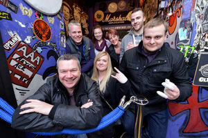 Scout leaders, front left to right: Neil Hobson, Becky Nicholls, and Mattew Payne. Back left to right: Andy Tedstone, Georgia Mawdsley, Emma Tedstone, and Ryan Oakes