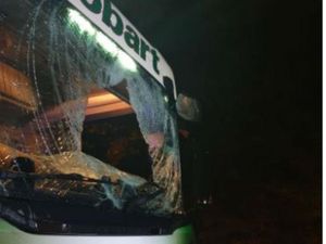 Supporting image for story: Lucky escape after sandbag thrown from bridge on to lorry travelling on motorway