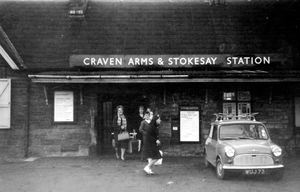 Craven Arms Railway Station in 1966. Craven Arms Railway Station. This was shared by Mrs Elizabeth Birnie, who said: 'From left, my mother Mrs Marjorie Borowik; daughter-in-law Janet Chambers and baby Donna; my brother Jan Borowik; and my sister Annabell Borowik, of Craven Arms.'