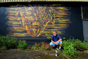 A fiery example of Steve's works in Penn Fields, Wolverhampton.