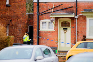 Police cordoned off the scene in Willows Road, Walsall, where Rezwan was stabbed