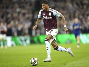 Marcus Rashford in action for Aston Villa