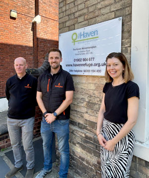 Andy Haycock, Ops Manager Jointing Tech, Simon Dennis, Managing Director Jointing Tech and Anna Pendlebury, Fundraising and Grants Lead at The Haven Wolverhampton