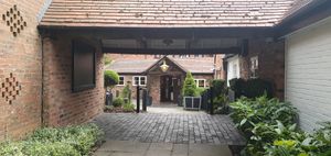 The walk to the main entrance takes a step back in time