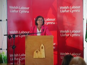 First Minister and Labour leader in Wales Baroness Eluned Morgan delivers a keynote speech marking one year to the 2026 Senedd election at the Norwegian Church in Cardiff