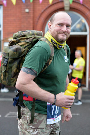 Chris Cobbold ran with a 40lb pack