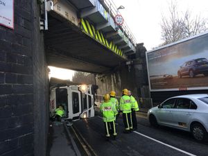 The lorry crash. Picture: Perry Barr Fire Station/West Midlands Fire Service