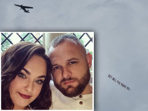 Supporting image for story: 'Will you marry me' message flown over the Black Country is a success