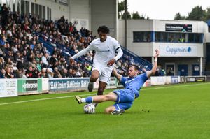 Ammar Dyer attacks down AFC Telford United's right-hand side (Picture: Kieren Griffin Photography)