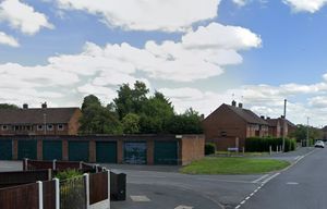 The flats and garages in Dawley, prior to their demolition. Photo: Google