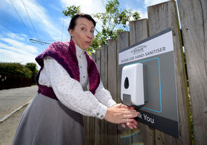 Lizzie Whitehouse tries out the new modern hand sanitiser contraption