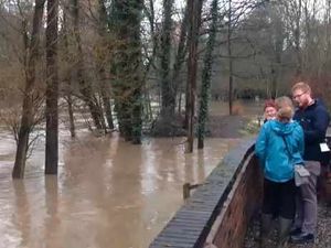 Supporting image for story: Video: Power of the River Severn flooding in Coalbrookdale and Ironbridge