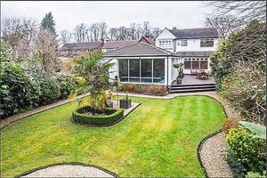 The large landscaped garden to the rear of the property