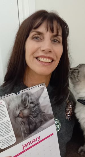 Sharon with the calendar 