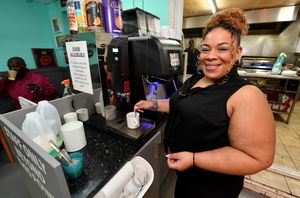 Kerry Harvey, from The Cafe, Showell Circus, Wolverhampton, who won over £20,000 on TV show Deal or No Deal then went back to work.