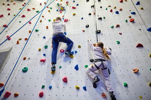 The climbing wall at OnSide's Warrington Youth Zone.