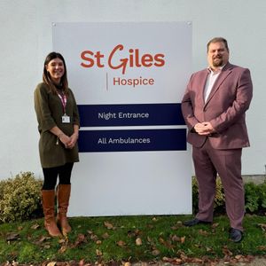 St Giles Hospice CEO Elinor Eustace met with MP Dave Robertson last year.