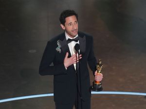 Adrien Brody accepting the best actor award