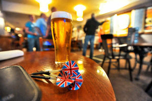 The arrows and beer go hand in hand