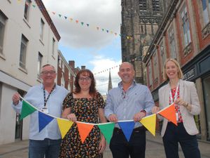 Supporting image for story: Colourful new bunting brightens up city centre ahead of Lichfield Festival