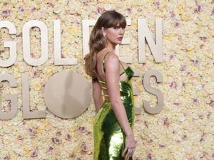 Supporting image for story: Taylor Swift leads trend for slinky shimmer on Golden Globes red carpet