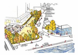 A drawing showing how the Roushill Park could look.