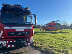 The pilot was airlifted to hospital after crash-landing in a field.