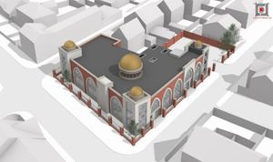 An artist's impression of the proposed new mosque in Dartmouth Street, West Bromwich