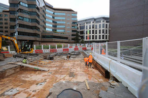 Preparations being made for track laying.