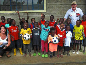 Supporting image for story: Watch: Shropshire charity founder Bill struts his stuff with pupils in Kenya school visit