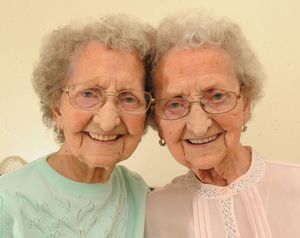 Lilian Cox, left, and Doris Hobday, right, pictured in 2019