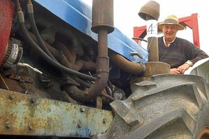 Kenneth Edge on his tractor