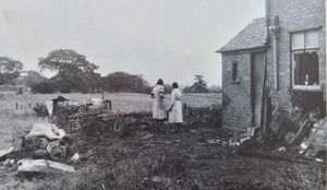 Alex Henshaw's photograph of the aftermath of the Spitfire crash in Wednesfield