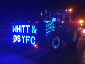Supporting image for story: Oswestry’s festive tractor run drives in record donations for cancer charity