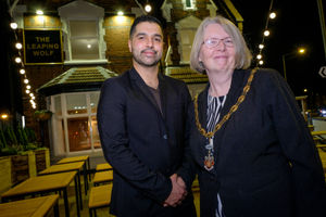 Bobby Basran alongside Deputy Mayor of Wolverhampton Councillor Claire Darke.