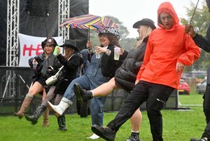 Dancing in the rain at Heal Festival 2025